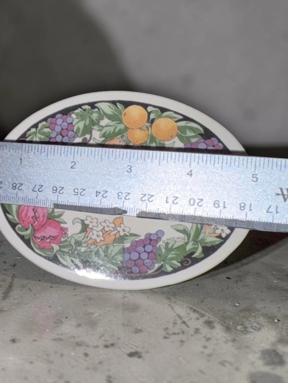 Vintage 1999 Santa Barbara Ceramic Design Welcome Plaque Fruit Floral Wall Decor
